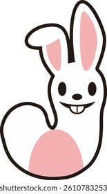 Cute Rabbit Letter Vector Element Alphabet J
