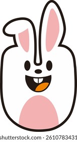 Cute Rabbit Letter Vector Element Alphabet U