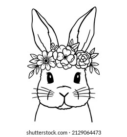 Cute Rabbit Line Art