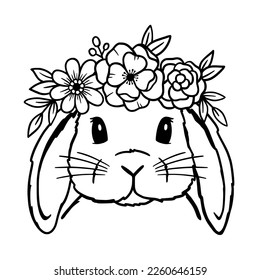 Cute Rabbit Line Art