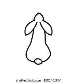 Cute Kaninchen Linie Stil Symbol Design, Tierzoo Leben Natur und Charakter Thema Vektorgrafik