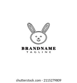 süße Kaninchen-Logo-Cartoon-Symbol, moderne Vektorgrafik