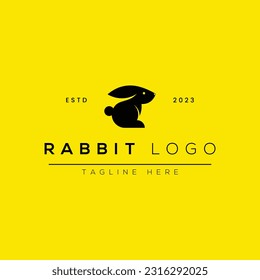 Cute Rabbit Logo Design Concept. Minimalistic Vector Illustration