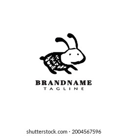 icono del logotipo del conejo lindo ilustración vectorial moderna