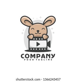Cute rabbit logo template