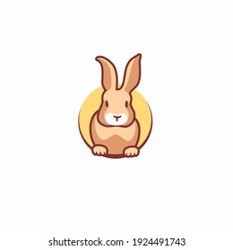 cute rabbit logo vector illustration