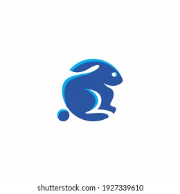 cute rabbit logo vector illustration