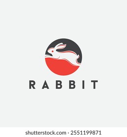 Cute rabbit logo with vector template design