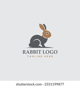 Cute rabbit logo with vector template design