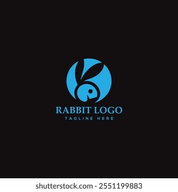 Cute rabbit logo with vector template design