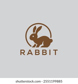 Cute rabbit logo with vector template design