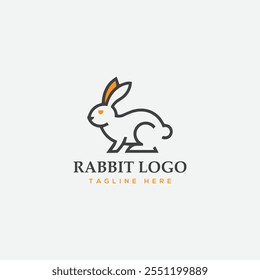 Cute rabbit logo with vector template design