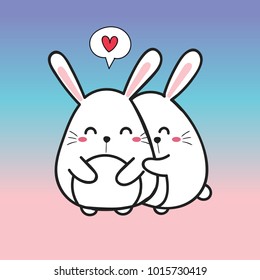 cute rabbit in love