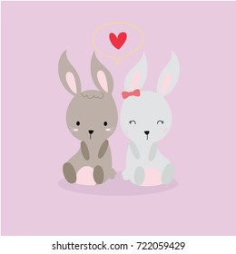 cute rabbit in love