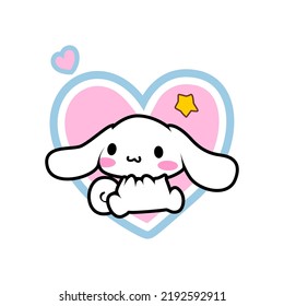Cute Rabbit Love V28 Patch Streetwear, Urban Design Pink Color Patch Commercial Use