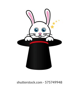 cute rabbit with magic hat