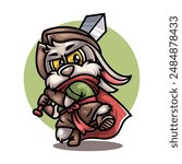 cute rabbit mascot cartoon character with robin hood costume illustration