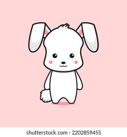 Cute Rabbit Mascot Cartoon Icon Logo Stock Vector (Royalty Free ...