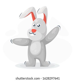 Cute rabbit mascot cartoon vector