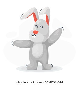 Cute rabbit mascot cartoon vector