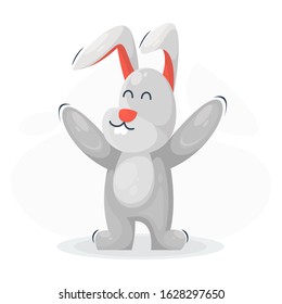 Cute rabbit mascot cartoon vector