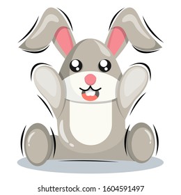 cute rabbit mascot design vector premium