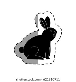 cute rabbit mascot icon vector illustration design