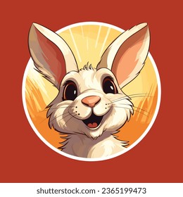 Cute rabbit mascot logo vector design