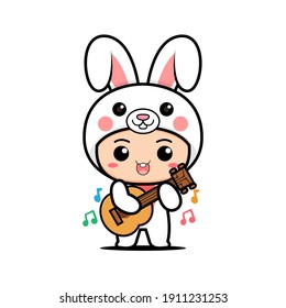 Cute rabbit mascot vector design