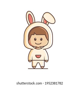 Cute rabbit mascot vector design