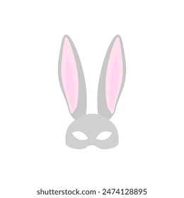 Lindo icono de máscara de conejo. Ilustración vectorial.