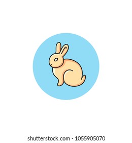 Cute rabbit modern logo design vector