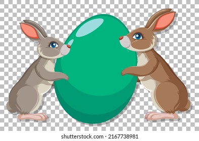 Cute rabbit on grid background illustration