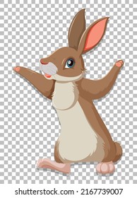 Cute rabbit on grid background illustration