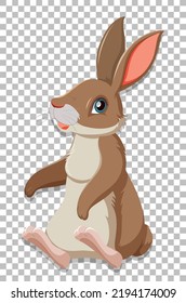 Cute rabbit on grid background illustration