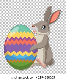Cute rabbit on grid background illustration