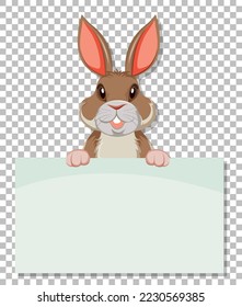 Cute rabbit on grid background illustration