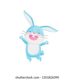 Cute rabbit on white background. Vector illustration.