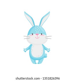 Cute rabbit on white background. Vector illustration.