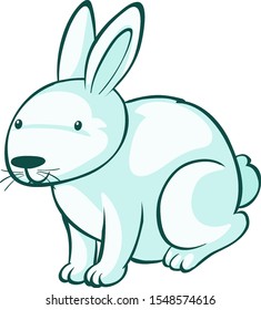 Coelho bonito na ilustração de fundo branco