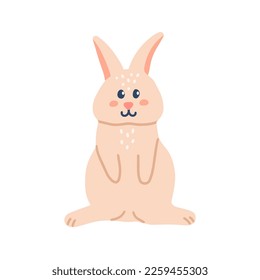 Conejo cutáneo sobre fondo blanco , ilustración de plano vectorial dibujada a mano