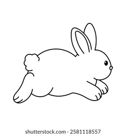 cute rabbit outline for coloring illustration