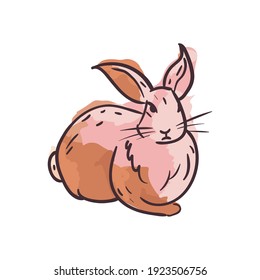 Cute rabbit painting design, Animal life nature and character theme Vector illustration