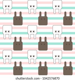 Cute  rabbit pattern. Seamless rabbit pattern.  illustration of Easter eggs for Easter holidays design.