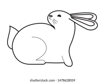 Cute rabbit pet animal cartoon ,vector illustration graphic design.