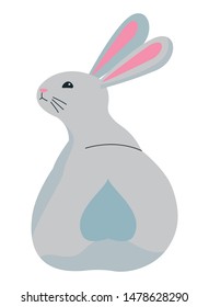 Cute rabbit pet back animal cartoon ,vector illustration graphic design.