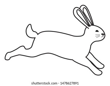 Cute rabbit pet jumping animal cartoon ,vector illustration graphic design.