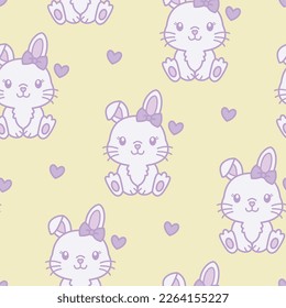 cute rabbit in  pink background