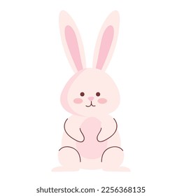 cute rabbit pink front animal