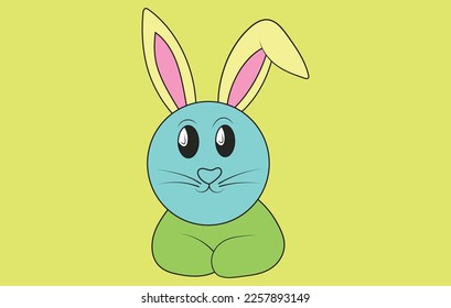 Cute Rabbit Poses Cartoon Vector Illustration.